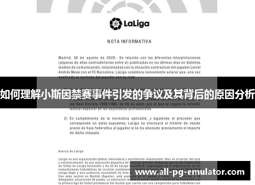 如何理解小斯因禁赛事件引发的争议及其背后的原因分析 如何理解小斯因禁赛事件引发的争议及其背后的原因分析